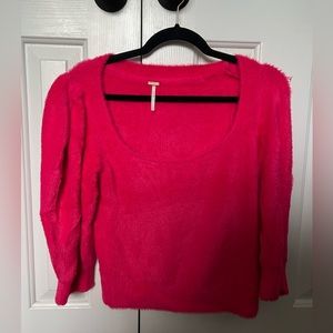 Pink square neck sweater